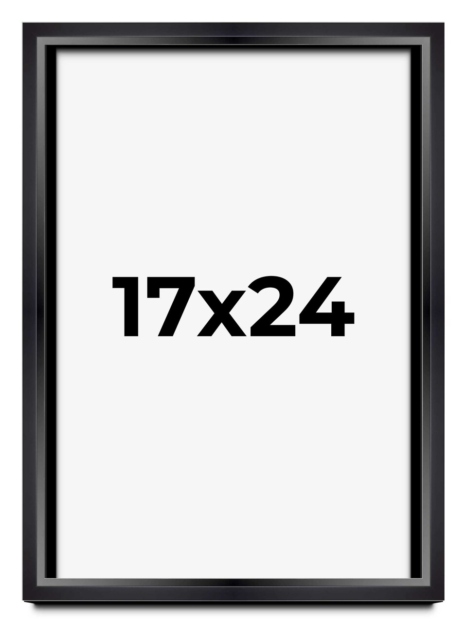 17x24 Modern Shadow Box 1.5" Depth Black Picture Frame - UV Acrylic, Backing, Hanging Hardware